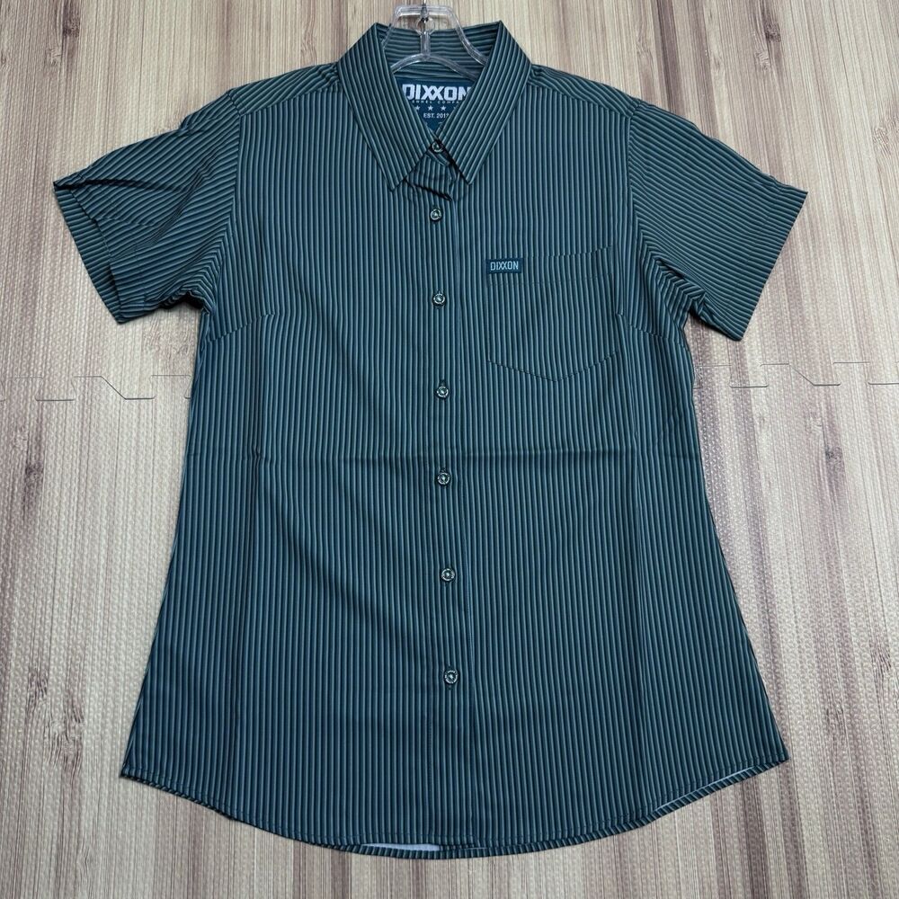 Dixxon Flannel Company Womens S Green Triple Stripe The Benny Short Sleeve Shirt